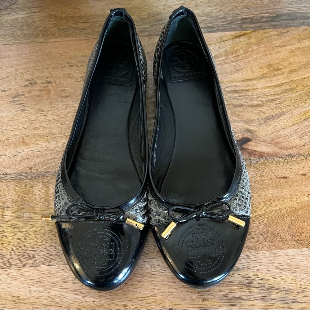 Tory Burch Snake Skin Flats Size 8